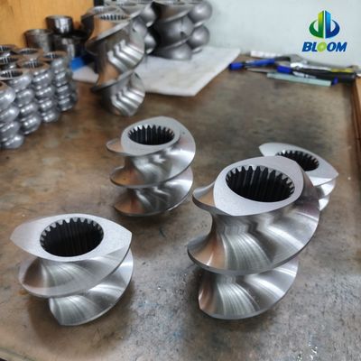 Quality  High Precision Twin Screw Elements with 38CrMoAl CR12MoV and W6542 Alloys for Polymer Compounding Extruders factory