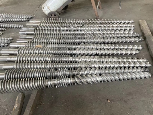 UPVC Pipe 65/132 Conical Twin Screw Barrel With Bimetallic Layer