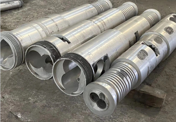 38CrMoAl Conical Twin Screw And Barrel 65/132 For PVC Pipe Profile WPC Spc