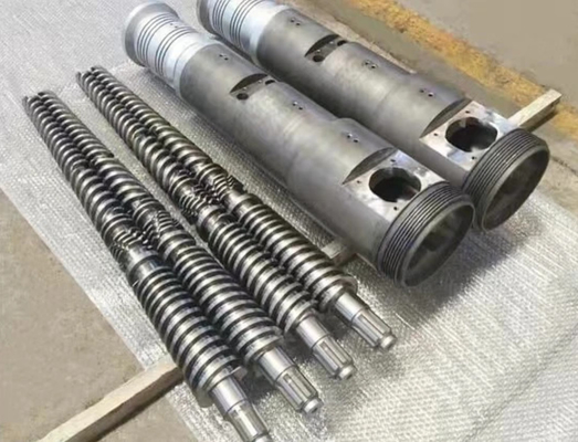 38CrMoAl Conical Twin Screw And Barrel 65/132 For PVC Pipe Profile WPC Spc