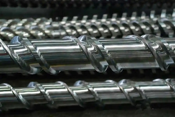 Plastic Extrusion PE PS PC ABS PET PP PVC Conical Twin Screw Barrel Parallel