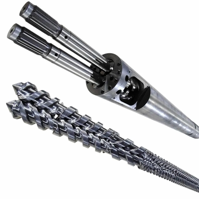 Bimetallic / Nitrided Conical Twin Extruder Screws And Barrels For WPC PVC PE Industry