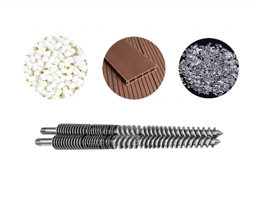 Bimetallic / Nitrided Conical Twin Extruder Screws And Barrels For WPC PVC PE Industry