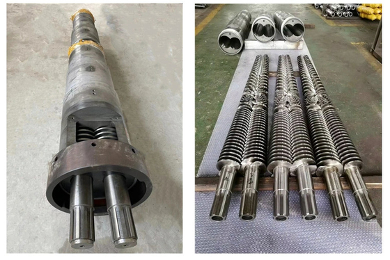 SPC Flooring Extrusion Machine Spare Part Nitrided Or Bimetallic Barrel And Screw