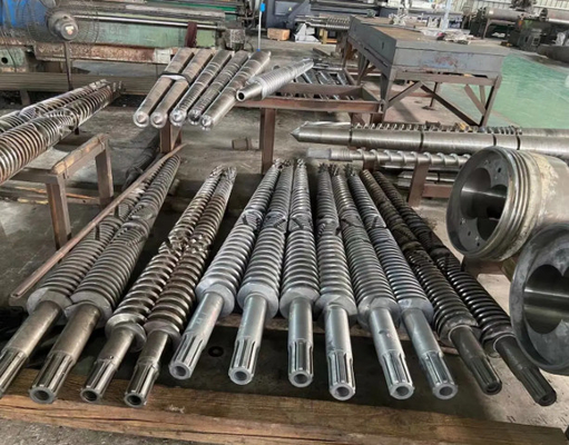 SPC Flooring Extrusion Machine Spare Part Nitrided Or Bimetallic Barrel And Screw