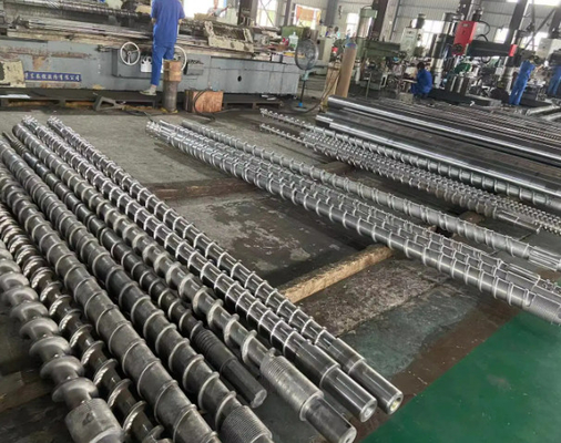 SPC Flooring Extrusion Machine Spare Part Nitrided Or Bimetallic Barrel And Screw