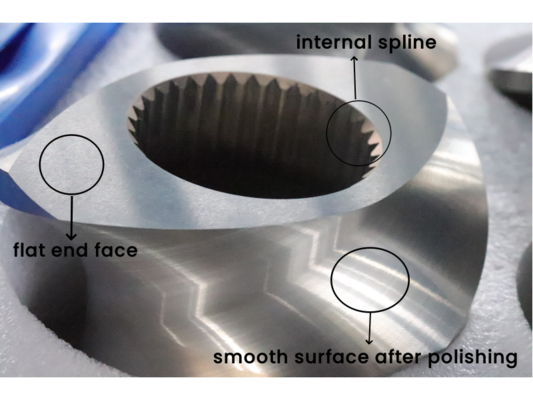 China Manufacturer Double Screw Extruder Machine Spare Parts Screw Segment for Lithium Battery