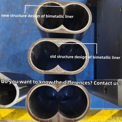 High-Performance Nickel Chrome Tungsten Composite Barrel Liner for Twin Screw Extruder with 600℃ Temperature Resistance and HRC 58-62 Hardness