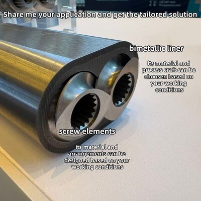 High-Performance Nickel Chrome Tungsten Composite Barrel Liner for Twin Screw Extruder with 600℃ Temperature Resistance and HRC 58-62 Hardness