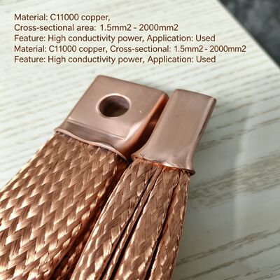 Customizable Dimensions Copper Braided Busbar with High Conductive Efficiency and Vibration Absorption for Electrical Systems