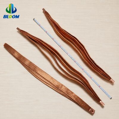 High Purity Copper Braided Flexible Connector with Customizable Surface Treatment for Vibration Resistance in Power Distribution