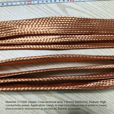 Pure Copper Nickel Plated Customized Dimensions Copper Braided Flexible Connector for Industrial Power Transmission