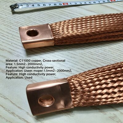 Pure Copper Braided Flexible Connector with Nickel Plated Surface and Customized Insulation for Power Distribution