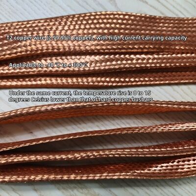 High Purity Copper Braided Flexible Connector with Customizable Surface Treatment for Vibration Resistance in Power Distribution