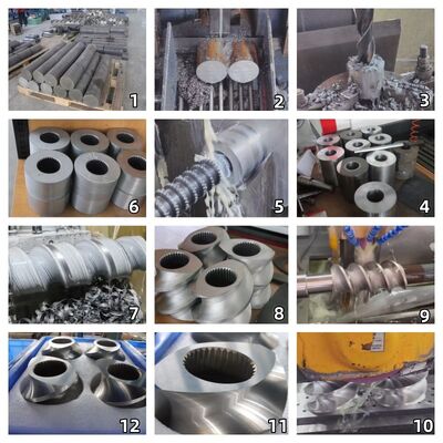 Wear and Corrosion Resistant Twin Screw Extruder Screw Elements with CNC Precision Machining and HRC 58-62 Hardness