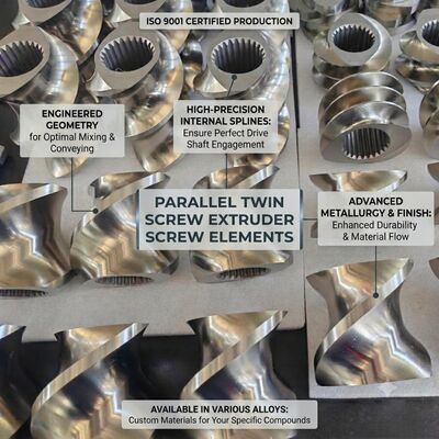 High Efficiency Mixing 30mm Bimetallic Twin Screw Elements for Durable Extruder Performance