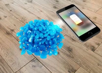 Non Radioactive Blue Green Resin Fluorescent Pebbles For Home Decoration