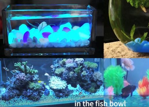 Non Radioactive Blue Green Resin Fluorescent Pebbles For Home Decoration