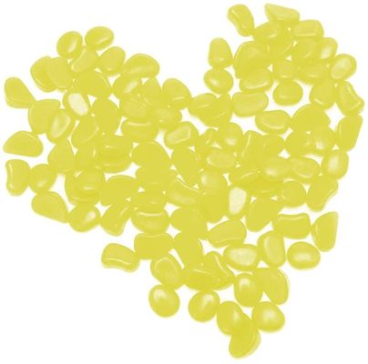 Yellow Decorative Fish Tank Luminous Garden Pebbles Quartz Surface