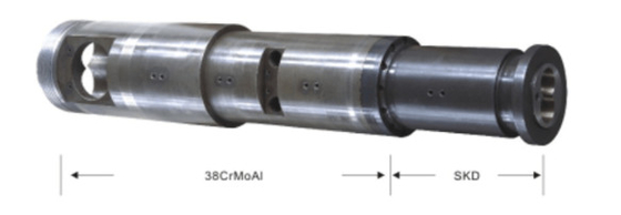 Nitride And Bimetallic Screw Barrel 38CrMoAIA For Extruders