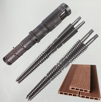 X800 Nitride Conical Twin Extruder Barrel To Process PVC PP PE LDPE HDPE PLA ABS