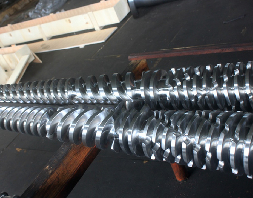 CMT80/174 Conical Twin Bimetallic Screw And Barrel For Plastic Extruder Machine